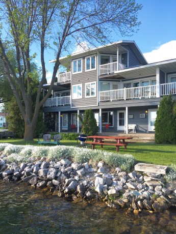 View of Snug Harbor Inn from the docks